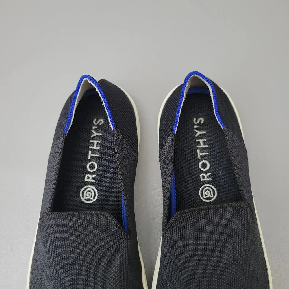 Rothys Slip On Sneaker Womens Size 9 Black Casual Knit Classic Loafer Shoes